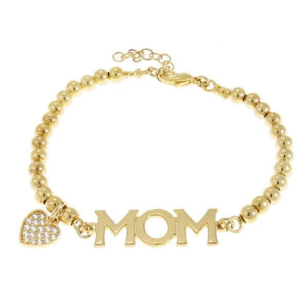 צמיד MOM  ולב מנצנץ