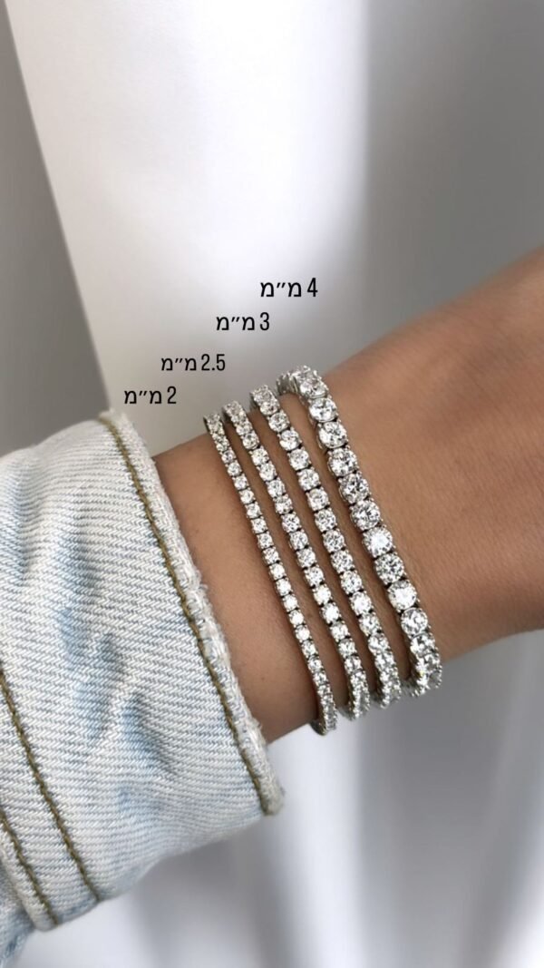 ⁦צמיד טניס  מכסף טהור⁩ – תמונה ⁦3⁩